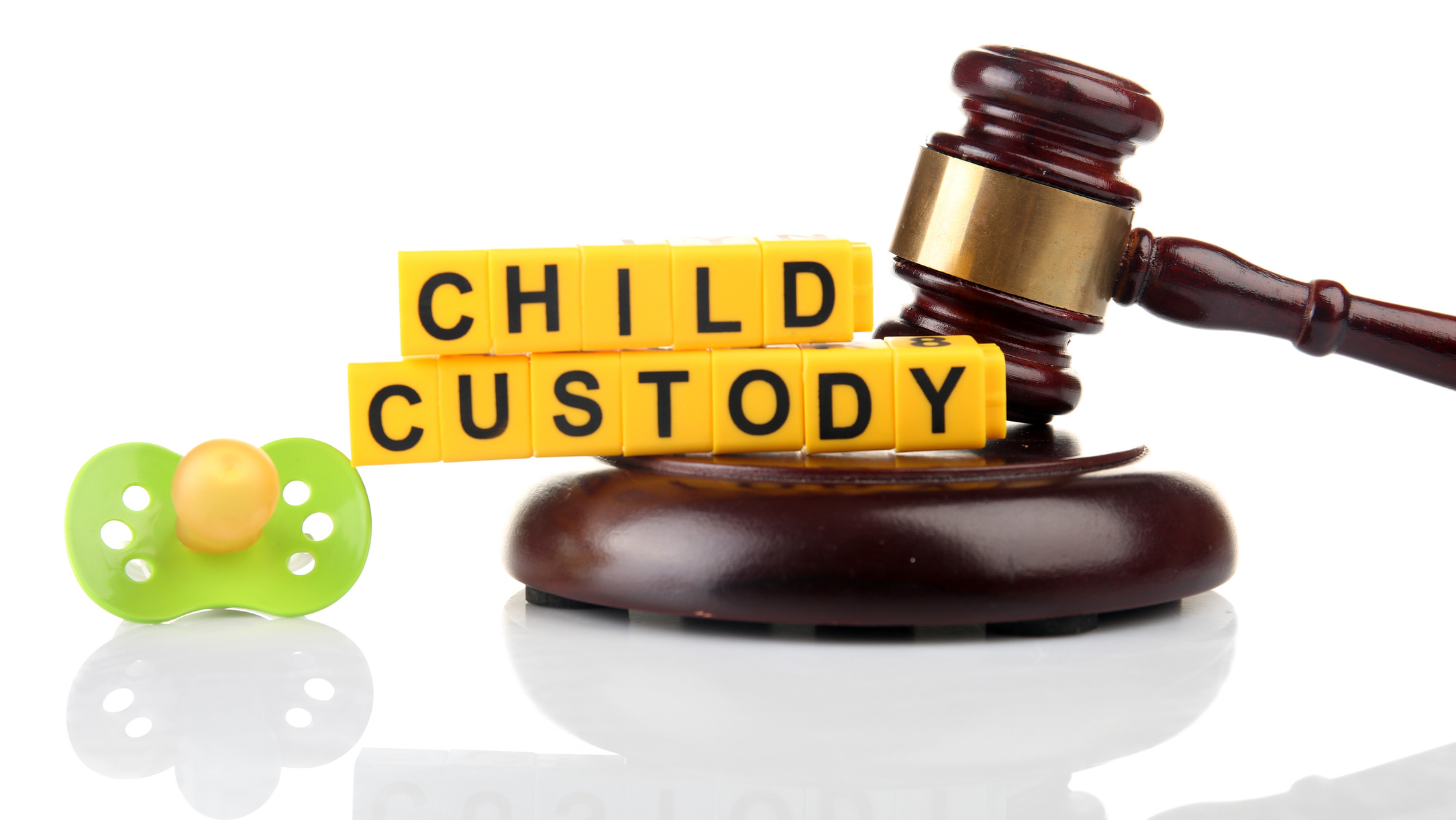 Child Custody and Divorce Concept on White Background