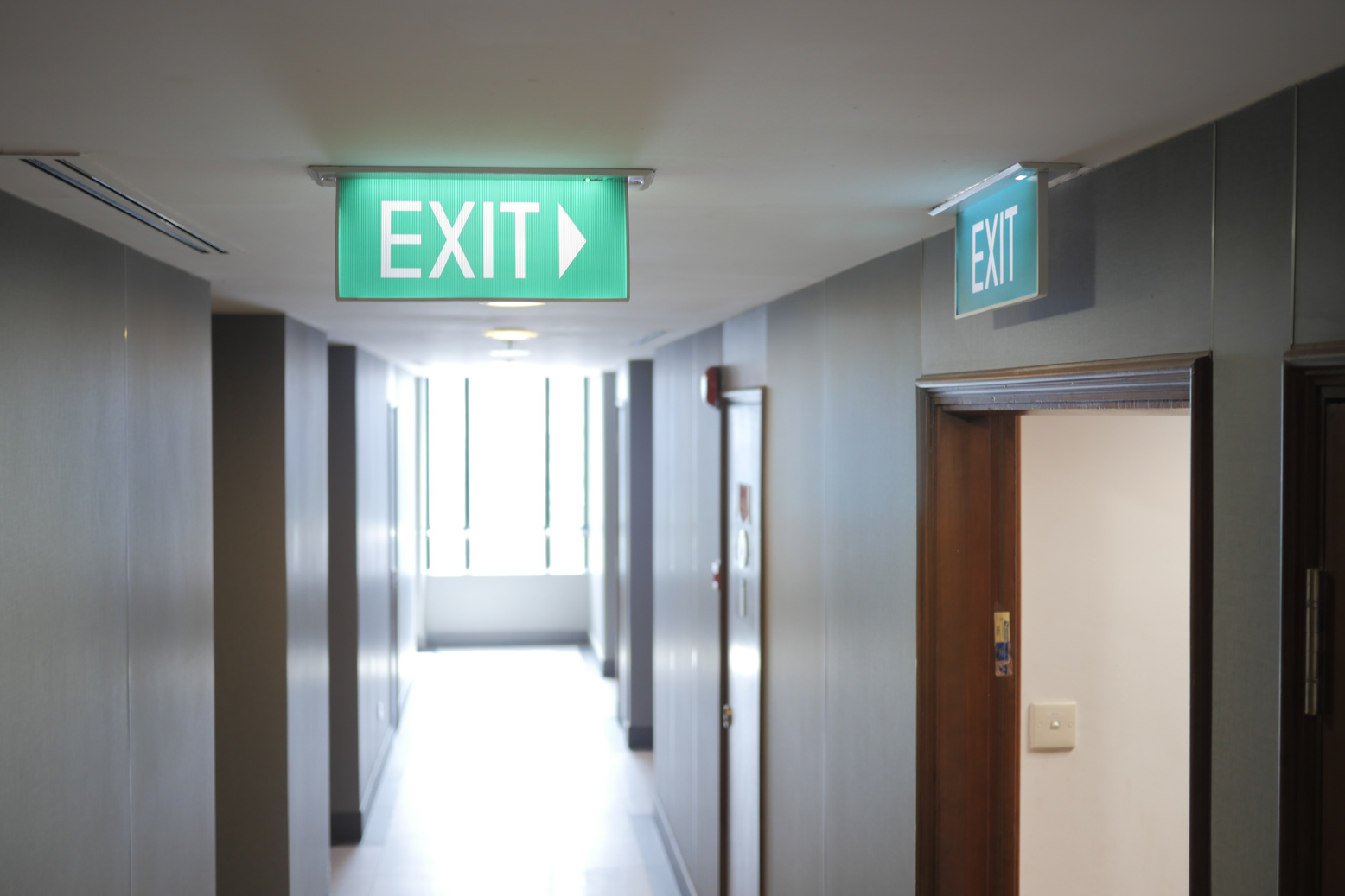 building Emergency Exit with Exit Sign